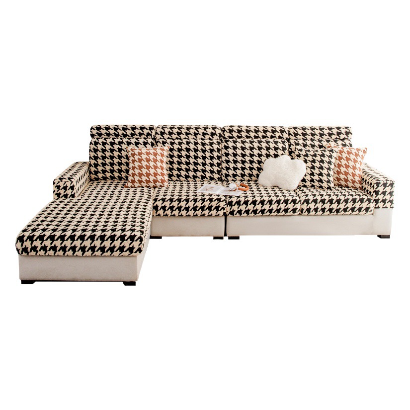Houndstooth Shu Cotton Velvet Sofa Cover 2025 New Winter Plush Sofa Cover All-Inclusive Universal Cover Autumn and Winter Sofa Cushion
