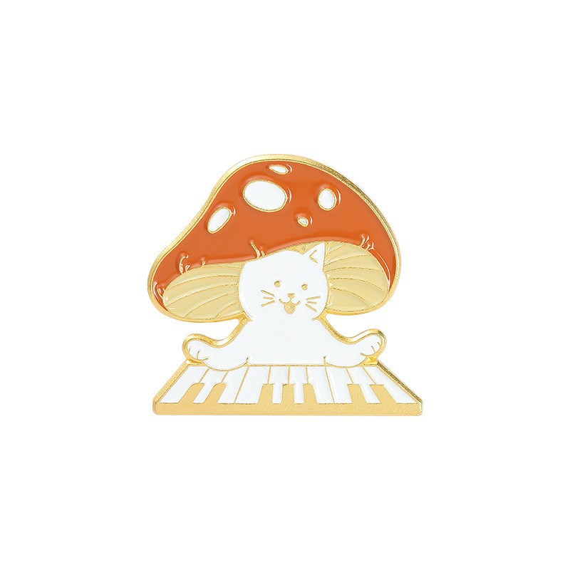 Picture of Cartoon cute 21 mushroom suit mushroom man and frog alloy brooch suit cute anti-light badge