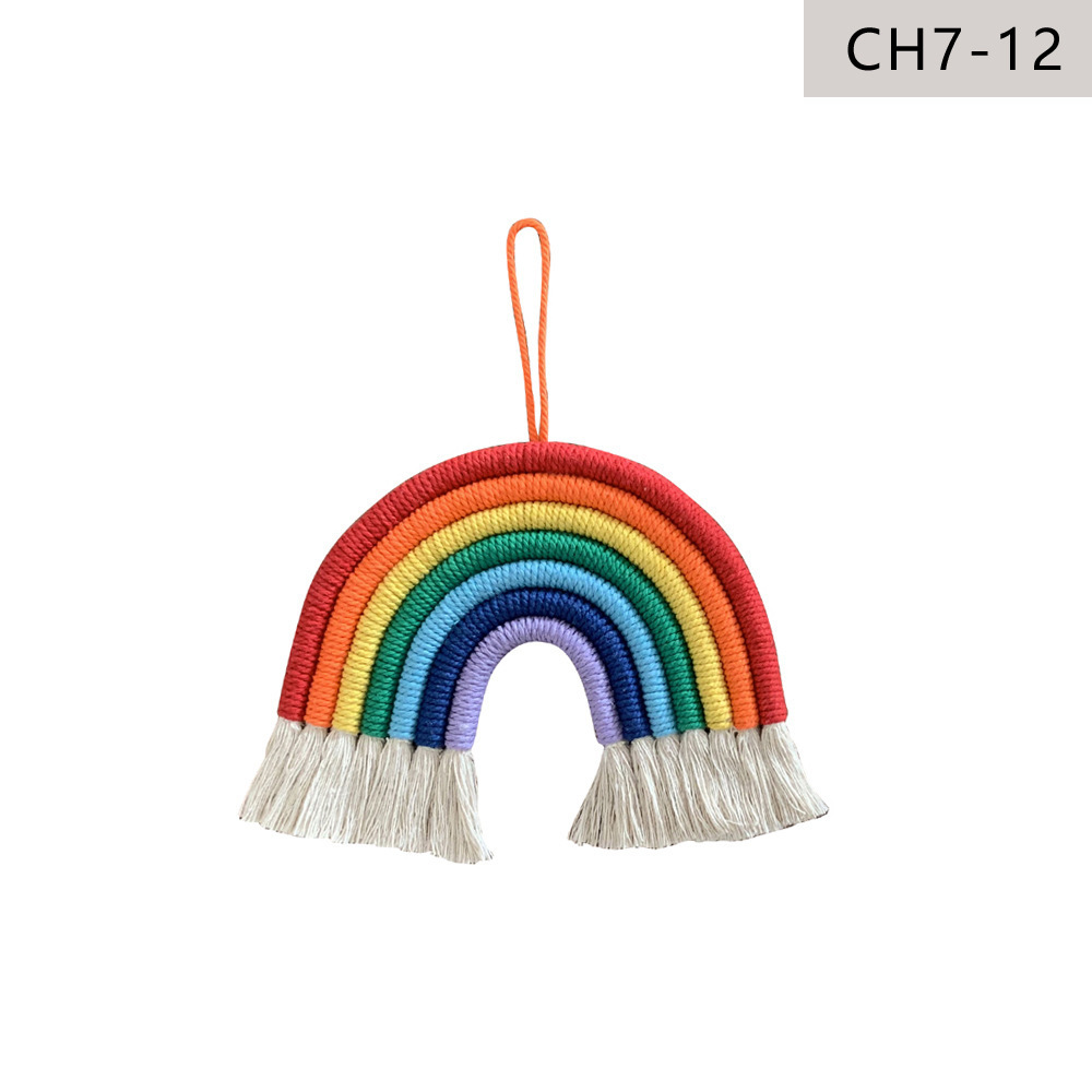 Picture of Rainbow Decoration Ins Unicorn Pendant Home Kidsren's Room Decoration Pendant Hand-Woven Rainbow Pendant Wall Decoration