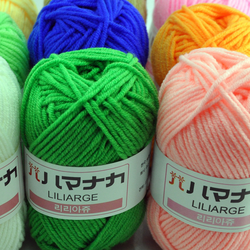 Picture of Four Strands of Combed Milk Cotton Wholesale 4-strand Korean Cotton Thread Baby Hand-knitted Medium Thick DIY Doll Baby Wool