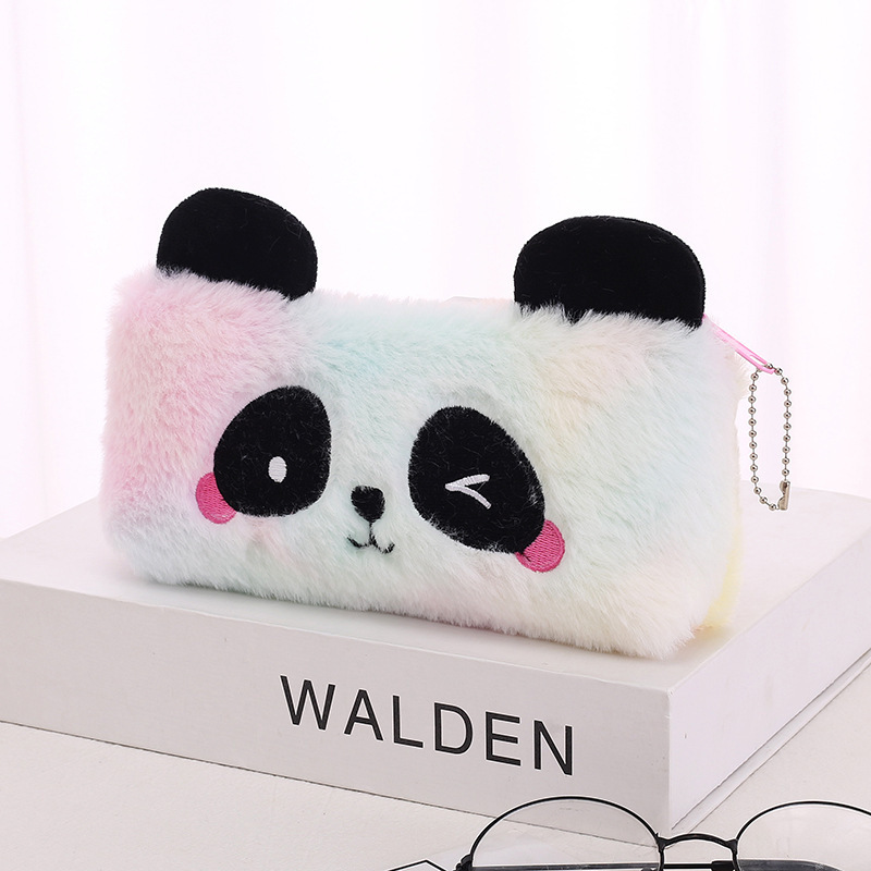 Picture of New plush gradient small panda pencil case cute cartoon storage large capacity student stationery Holiday Gifts Wholesale