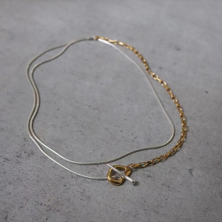 925 silver Japanese niche double layer multiple wearing methods clane sweater chain couple necklace stitching otbuckle long