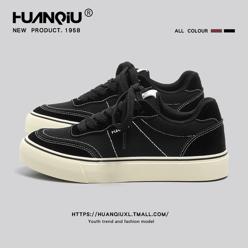 Global Little Black Shoes Men's 2025 Summer New Versatile Casual Bread Shoes Men's Trendy Platform Sneakers Shoes