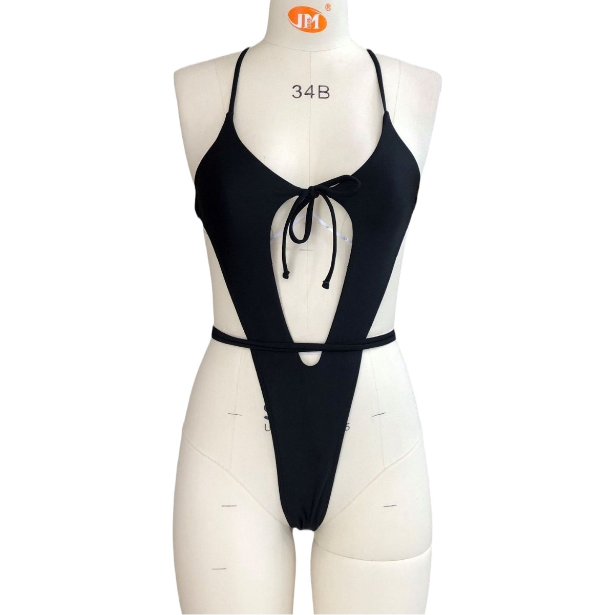 New European and American popular Amazon Women's solid color swimsuit women's sexy backless one-piece swimsuit women's bikini