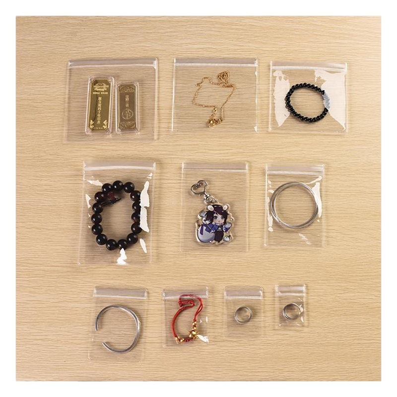 Transparent jewelry jewelry bag jewelry earrings earrings ring bracelet anti-oxidation packaging bag PVC sealed self-sealing bag