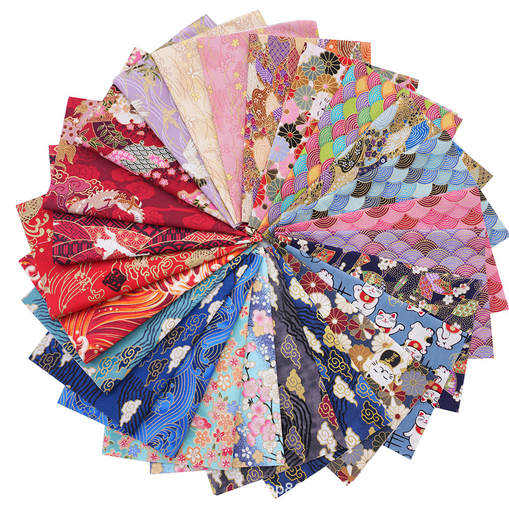 Bronzing and Style Plain Handmade Teaching Small Cloth Head Small Flower Cloth Group Rags Japanese Style High Density Pure Cotton Cloth