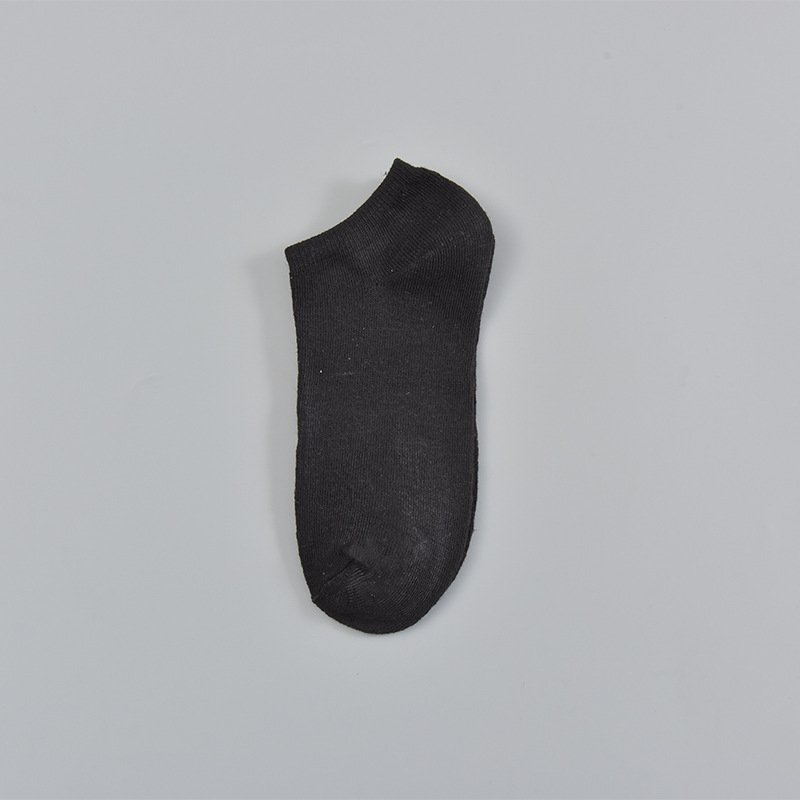 Picture of Black and White Grey Flat Boat Socks Solid Color Four Seasons Thin Short Socks Sweat Absorbing Invisible Socks All-match Cotton Socks