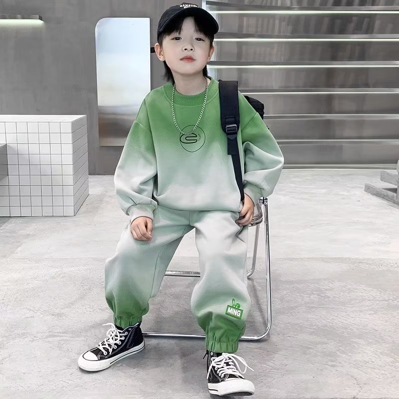 Picture of Boys' Trendy Brand Spring and Autumn suit Middle and Big Kids and Boys Color-matching Sweats Casual Western-style Children's Handsome Trendy Cool Children's Clothing