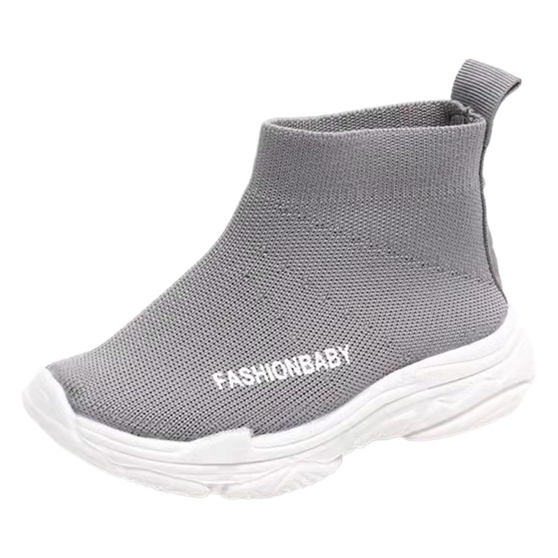Picture of 2025 Spring and Autumn Korean Style Socks Shoes for Boys and Girls Fly Knitted Breathable Mesh Casual Sports Shoes Stretch Shoes