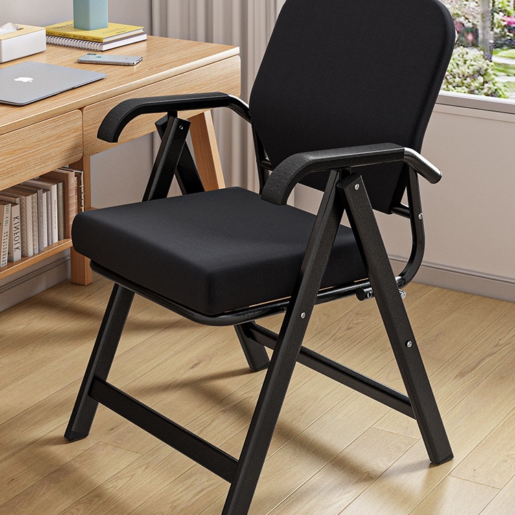 Folding Chair Home Leisure Back Chair Sedentary Breathable Office Chair Conference Room Waist Support Writing Computer Chair Metal