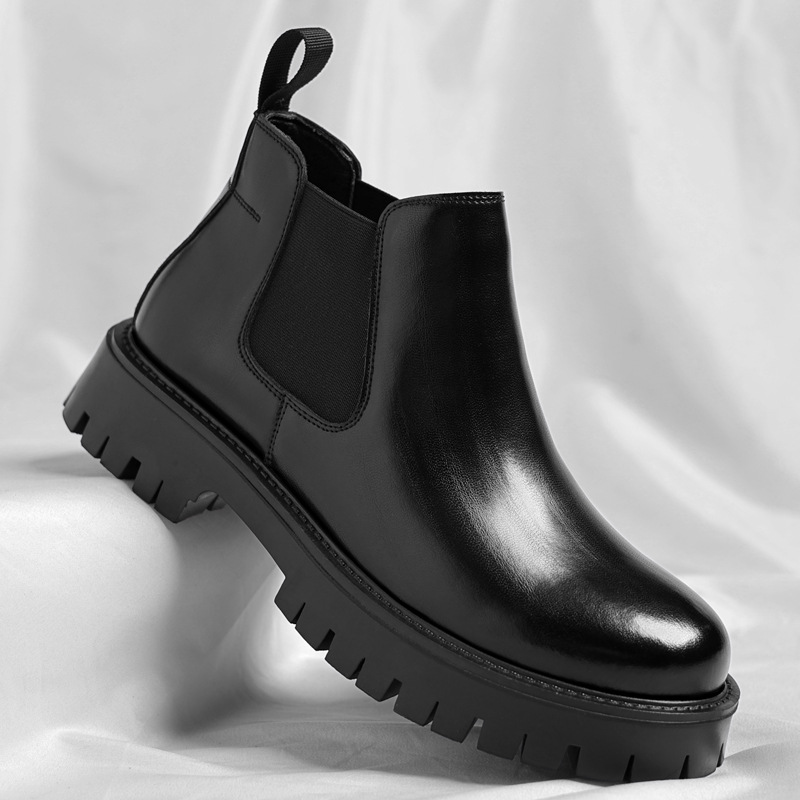 Autumn and Winter New Martin Boots Men's High-top British Style Brown Cigarette Chelsea Boots Men's Casual Short Boots Trendy Youth