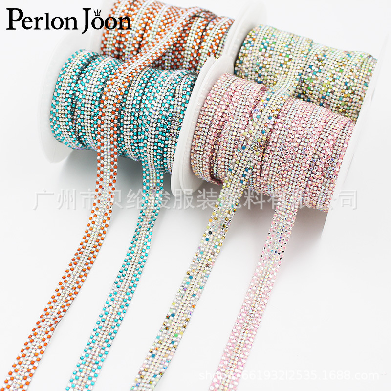 in stock wholesale one yard jelly color hot drilling decorative belt DIY clothes shoe bag jewelry clothing accessories