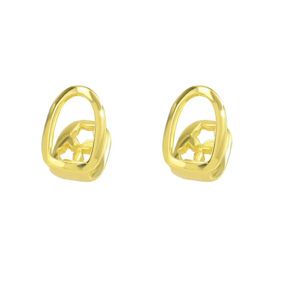 Picture of European and American hip-hop braces hiphop bright face single cross hollow suit wheat ear gold braces party decorative teeth