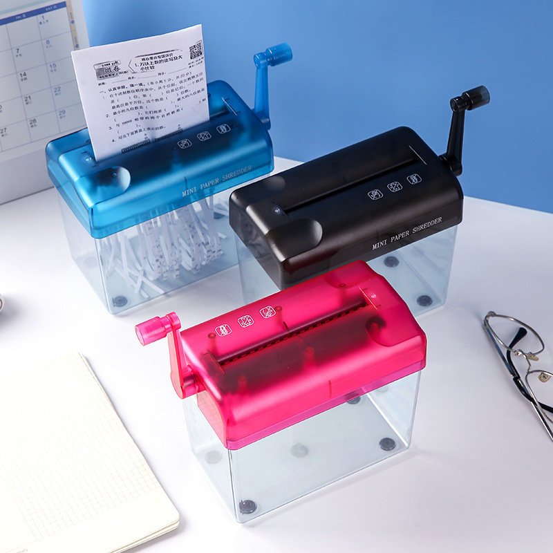 Picture of Manual paper shredder office mini household manual small paper shredder tool hand crushes A4 paper card shredder