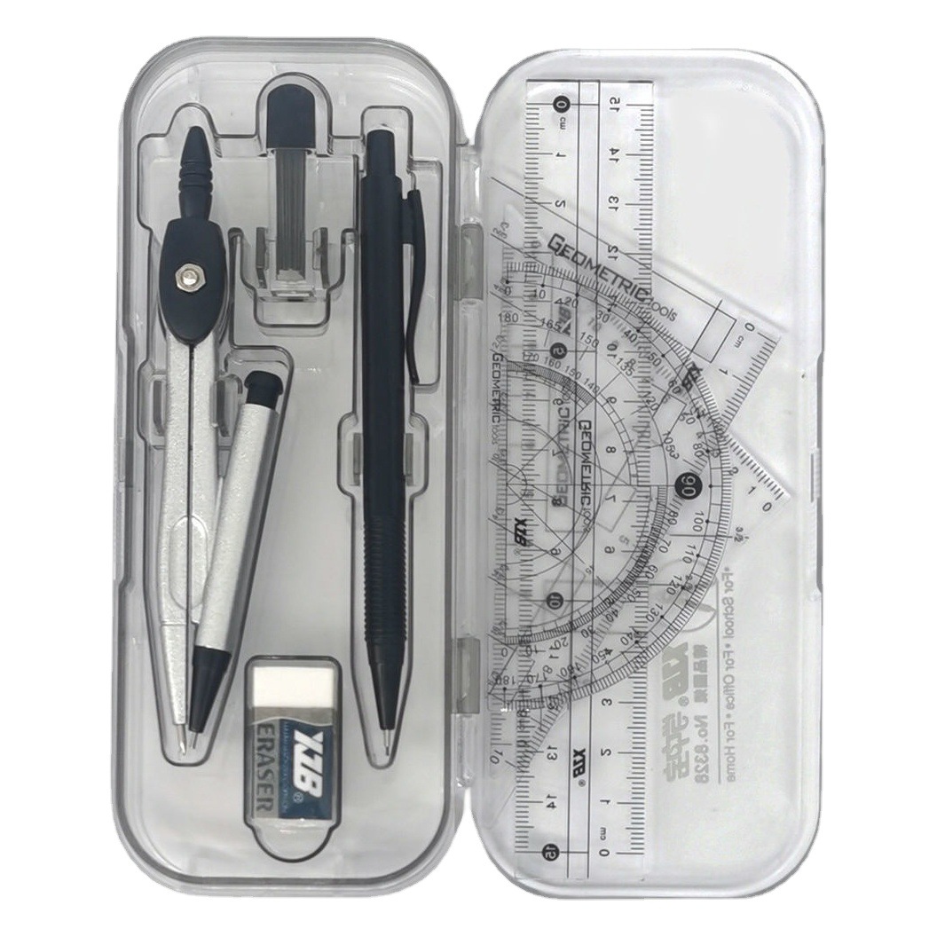 Compass ruler set for students drawing tools for junior high school students examination drawing ruler for primary school students triangle ruler