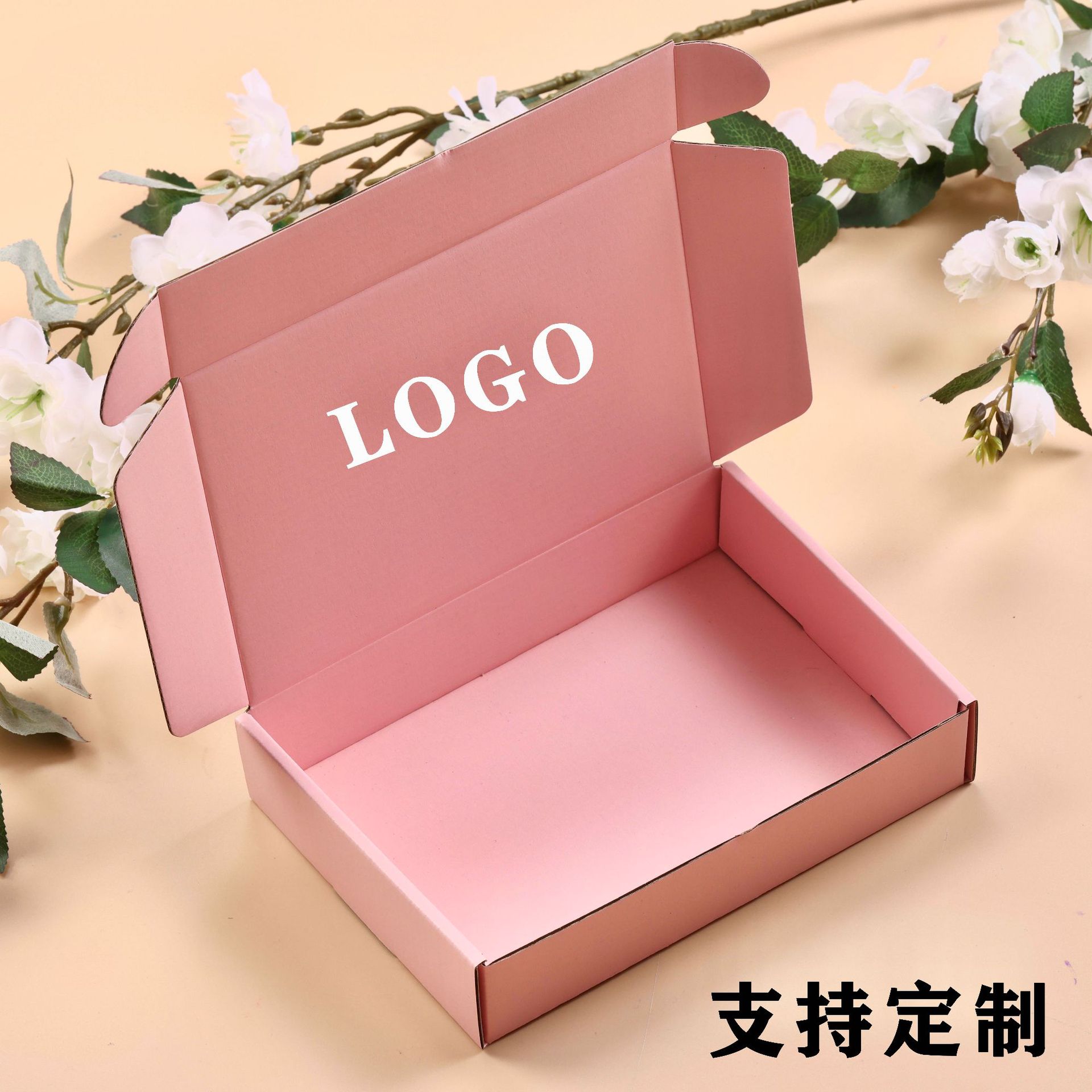 Pink Flying Machine Box Extra Hard Thickened Express Box Cross-border Zipper Packing Paper Box High-end Kraft Paper Corrugated Packaging Box