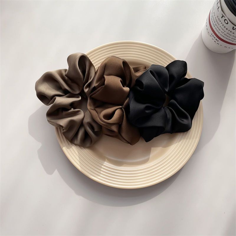 Picture of South Korea high-end feeling retro large intestine hair ring female temperament ball head rubber band hair rope elegant ponytail head rope