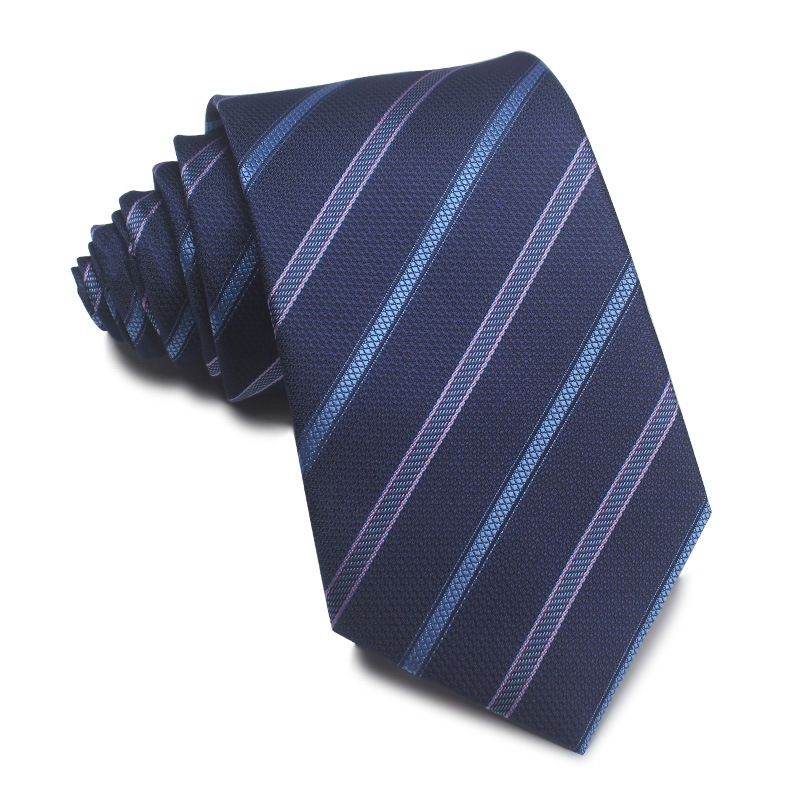 Picture of 25 New 8cm Polyester Jacquard Stripesd Tie 7cm Men's and Women's Business Formal Wear Casual High-End Red Black Blue