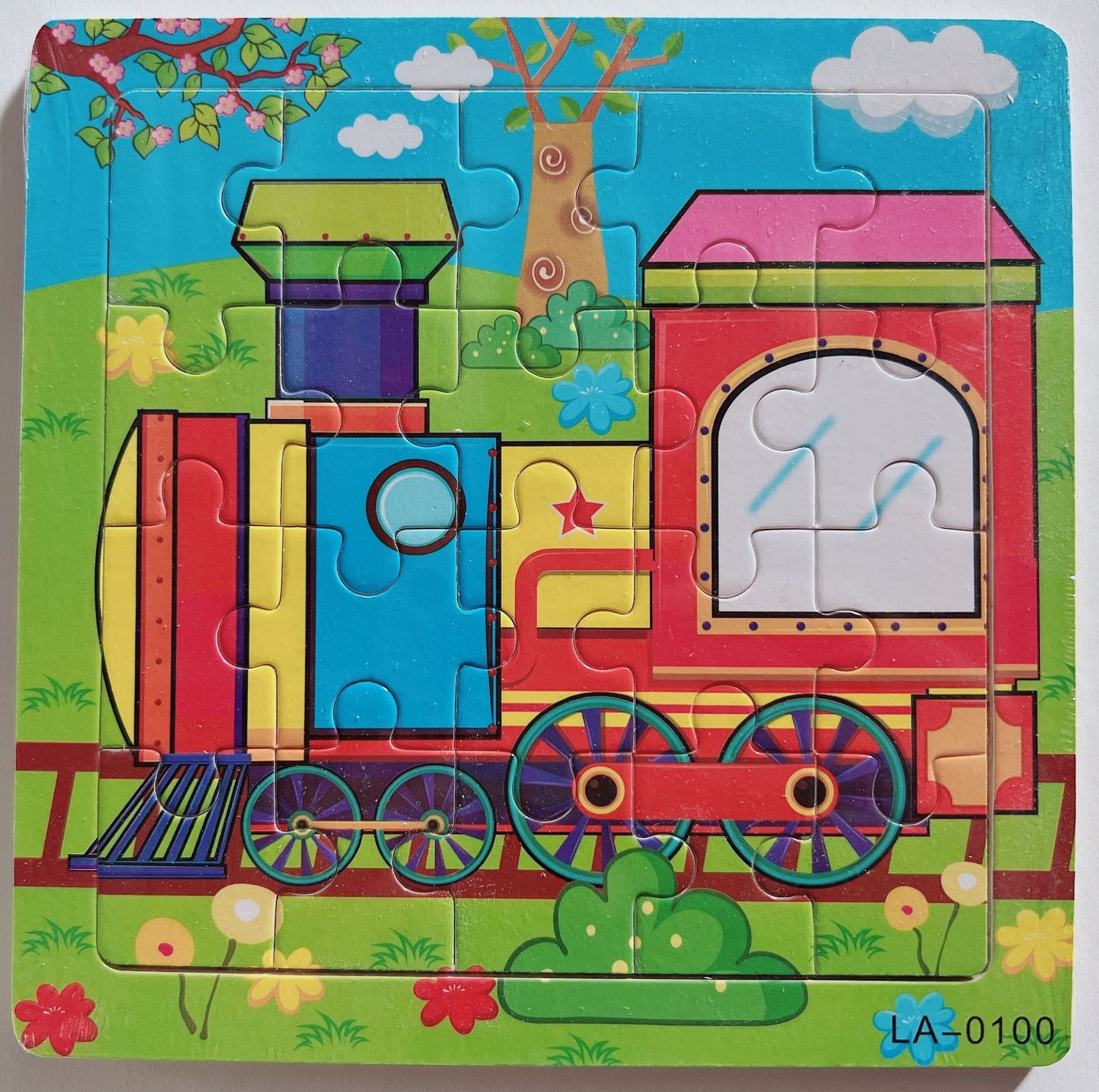 Picture of 20 Pieces of Wooden Kidsren's Intellectual Toys, Wooden Puzzles, Cartoon Animals, Street Stall Toys, Factory Direct Supply
