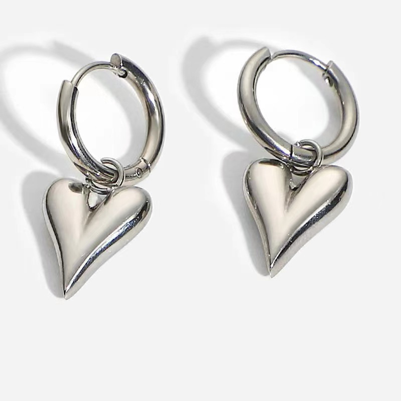 Picture of European and American Cross-border E-commerce Amazon Same Titanium Steel Earrings Women's Plus Pendant Earrings Stainless Steel Star Earrings