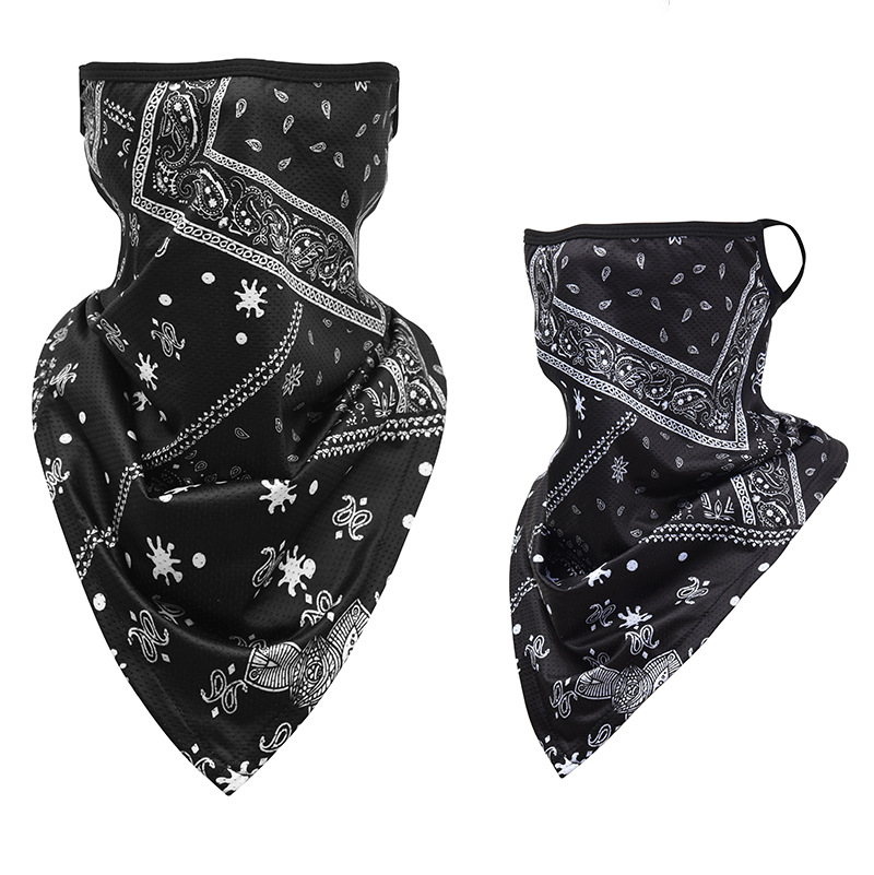 Picture of Ice Silk Ear Hanging Mask Triangle Towel Neck Set Mesh Sunscreen Outdoor Riding Fishing Windproof Scarf Men's and Women's Face Towel Summer