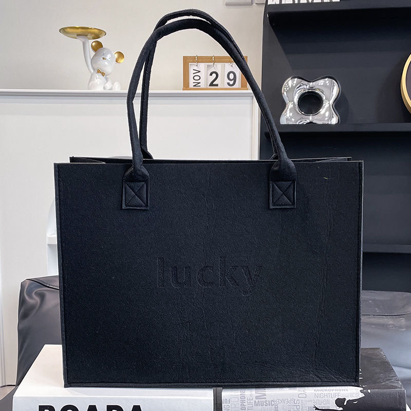 Picture of Felt bag large capacity felt handbag Internet celebrity same style felt tote bag hand gift exclusive logo felt bag