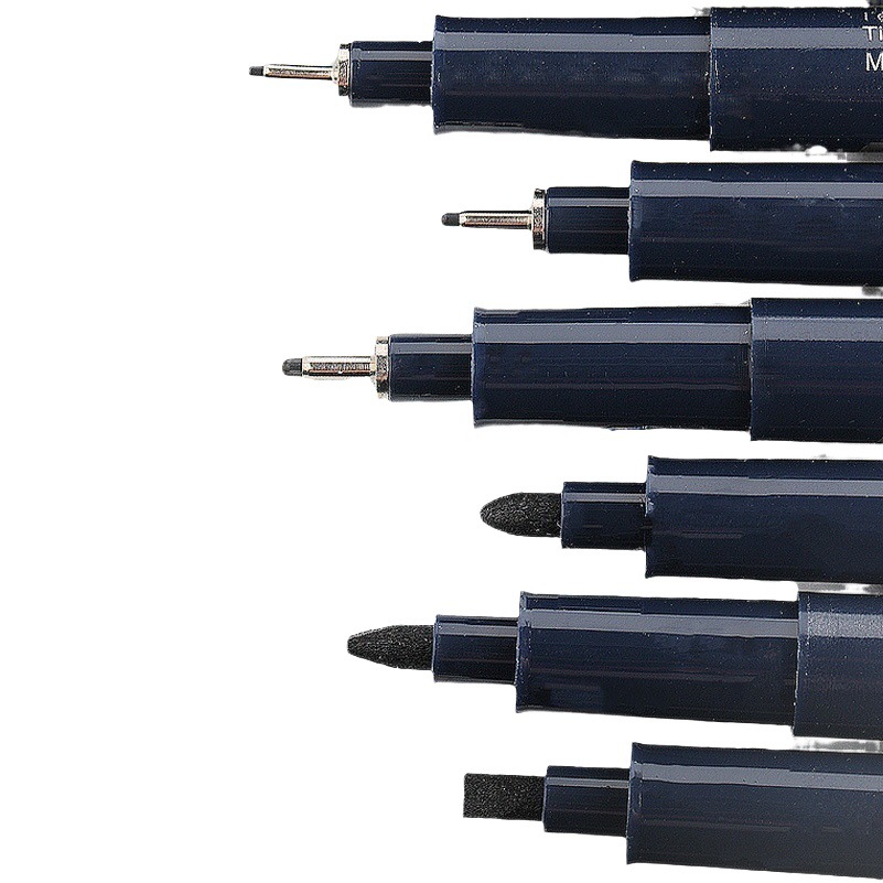 12 kinds of nib needle pen black water-based waterproof cartoon painting hand-painted very fine student office art pen