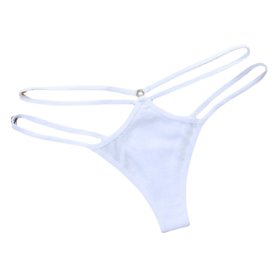 2022 Aliexpress Transparent Sexy Bikini Thin Strap Hollow Triangle Low Waist Women's Underwear Seamless Mid-Low Waist