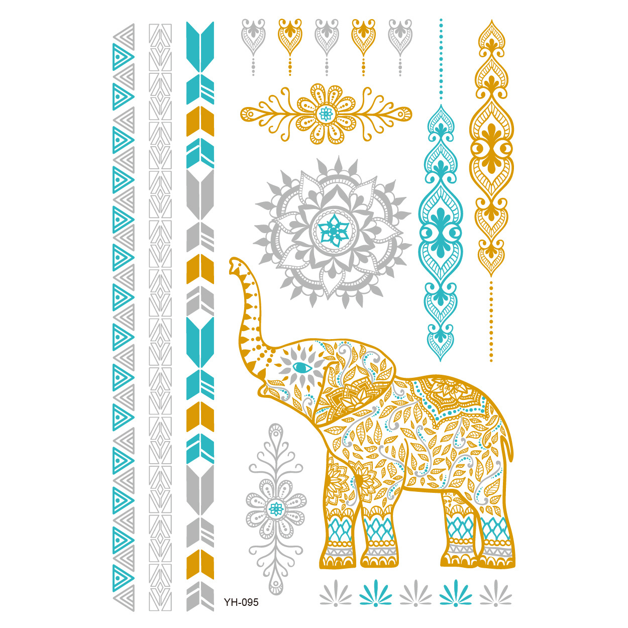 Picture of Bronzing tattoo stickers manufacturers in stock wholesale waterproof tattoo stickers fashion tattoo stickers