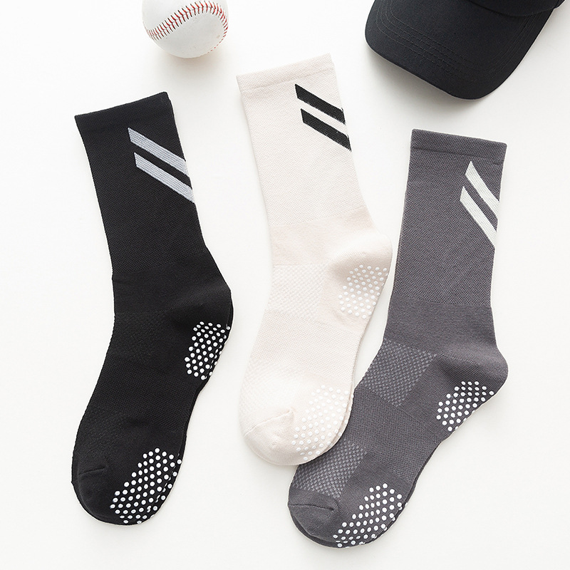 Running Fitness Sports Socks Men's Middle Tube Non-slip Pointing Foot Baseball Socks Adult Wear-resistant Breathable Training Cotton Socks