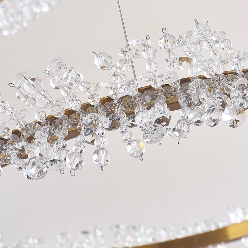 Picture of Crystal Chandelier Living Room Main Light High-End Accessible Luxury Simple Modern Ring Restaurant Lighting Zhongshan Chandelier