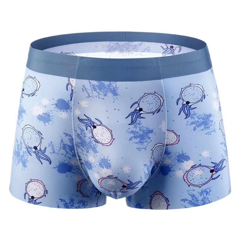 Digital Printing Men's Honeycomb Underwear U Convex Large Size Men's Boxer Briefs Wholesale Men's Ice Silk Seamless Underwear