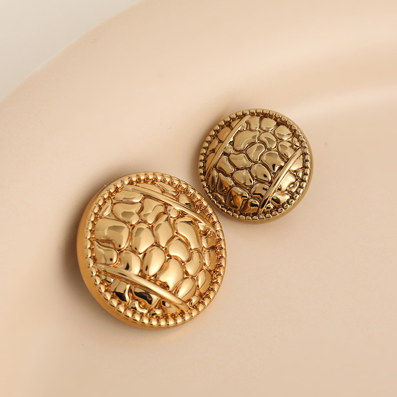 Vintage Minimalist Style Stone-Patterned Metal Buttons for Coats, Jackets, Trench Coats, Sweaters, Cardigans, Decorative Buttons, Versatile Buttons