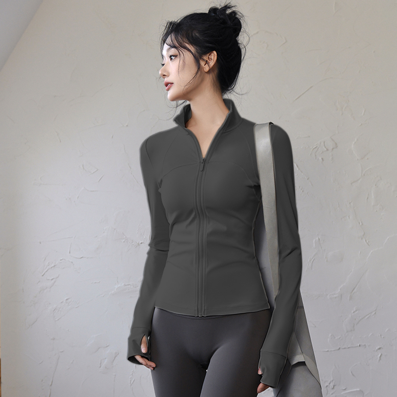Yoga Clothing Autumn Top Long-sleeved Collar Fitness Jacket Women's Autumn and Winter Long-sleeved Yoga Clothing Top Outdoor Sports Jacket