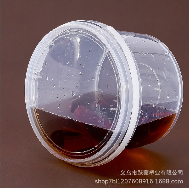 Internet celebrity brushed lotus root starch takeaway packing bucket 1.5L high temperature resistant chicken soup spicy hot thickened transparent portable plastic bucket