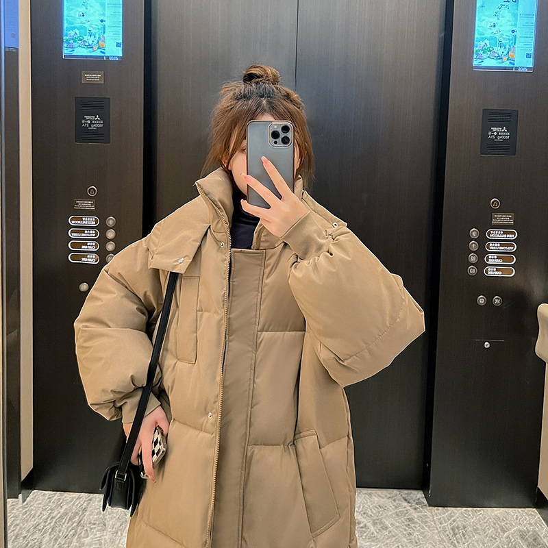Picture of Thickened Down Cotton-padded Coat Women's Korean-style Loose Long Over-the-knee Cotton-padded Coat 2024 Winter New Coat Ins Bread Clothing Trendy