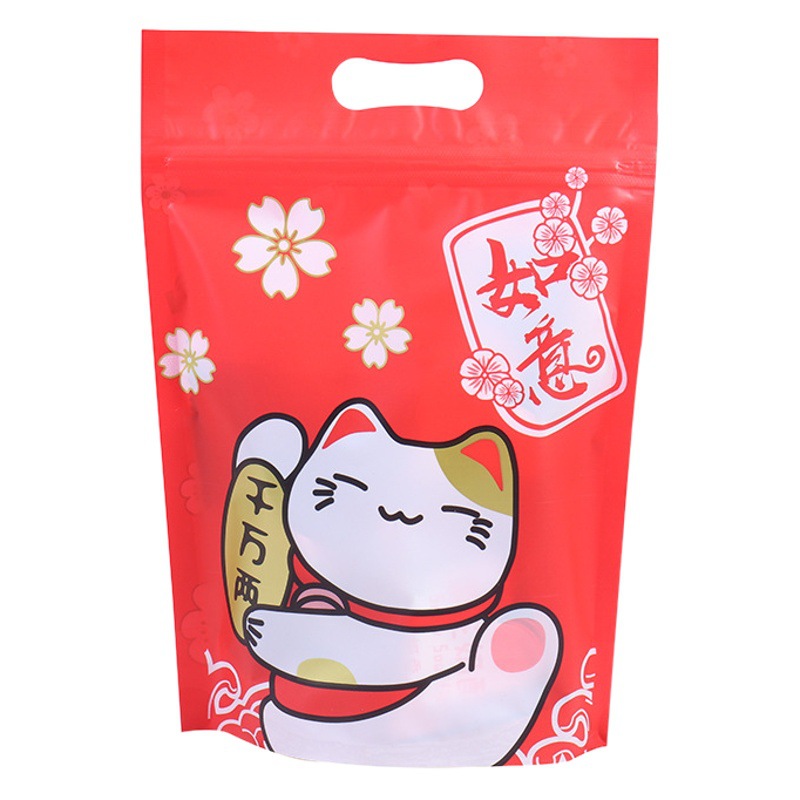 Spot wholesale nougat packaging bag snowflake crisp cookies food candy bag self-sealing milk date tote bag