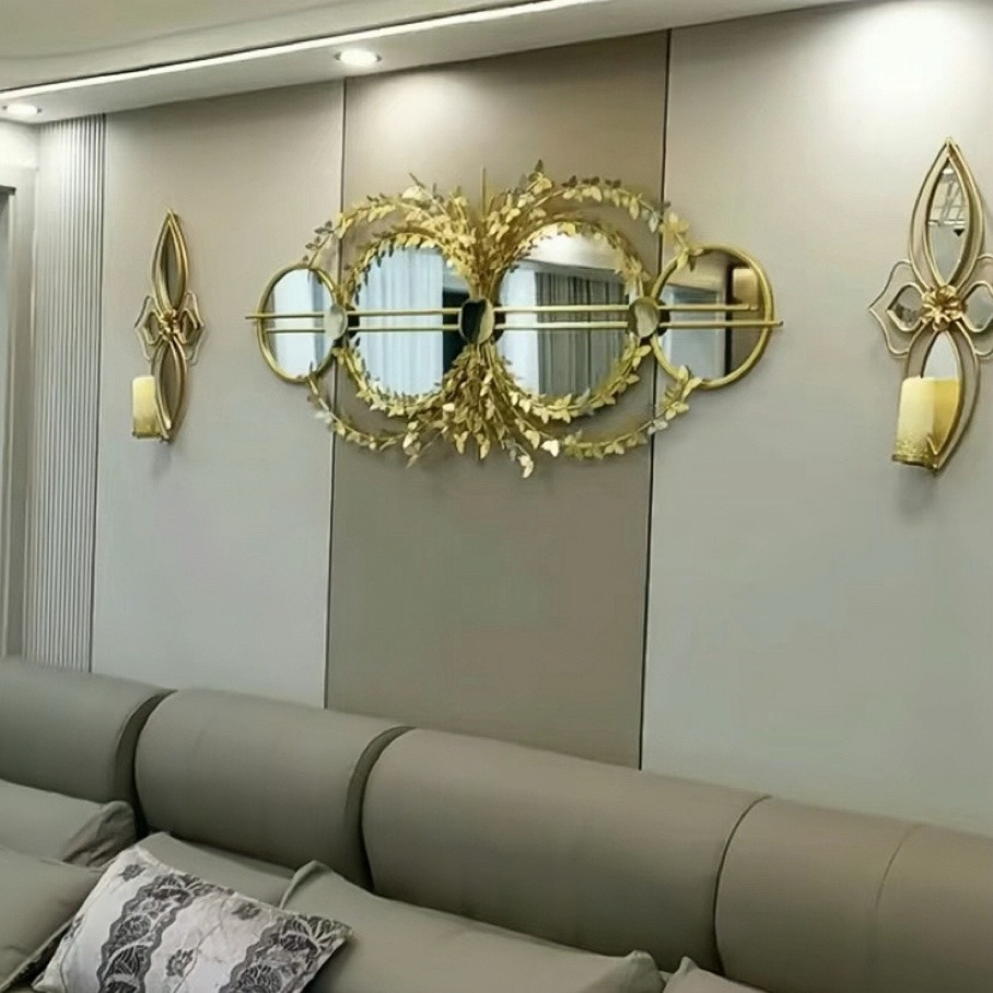 Restaurant Mirror Modern Minimalist Creative Bar Cafe Dining Table Dining Room Candlestick Iron Metal Pendant Iron Mirror