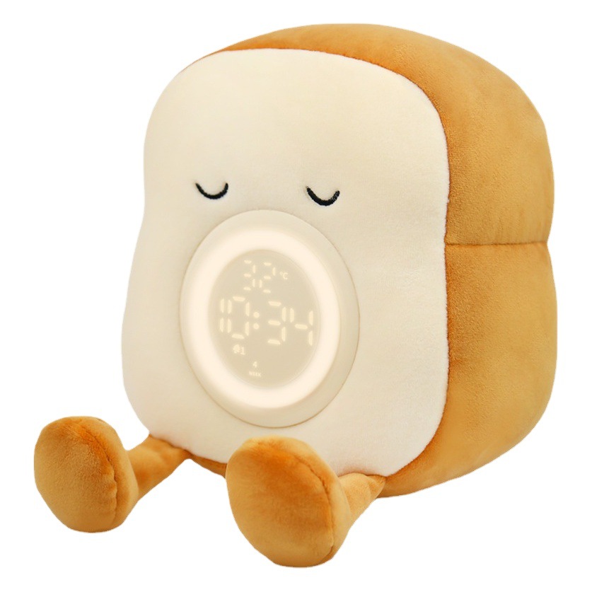 Picture of Cross-border Plush Charging Children Sleeping Companion Toast Student Special Alarm Clock Night Light Wake-up Artifact