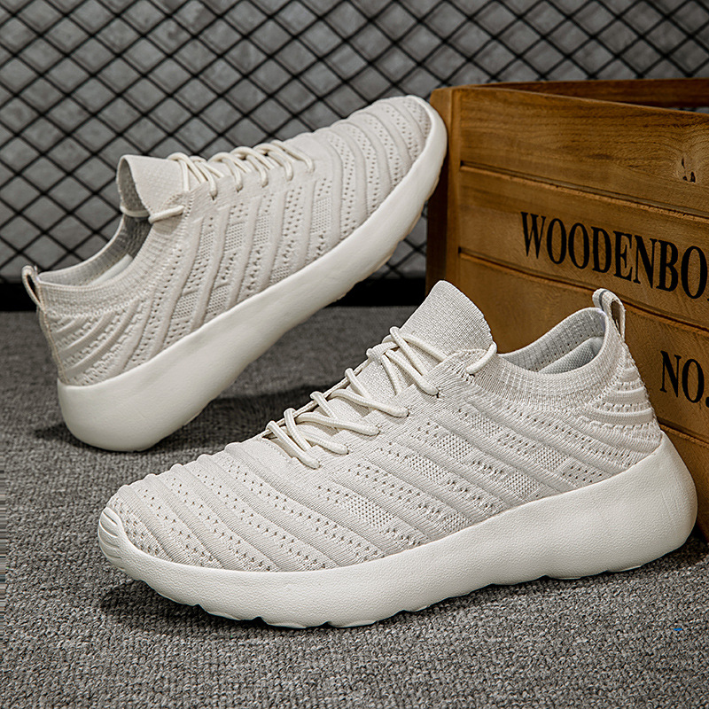 Summer 2025 New Mesh Breathable Thick-Soled Sports Shoes for Men and Women, Lightweight Soft-Soled Black Socks Shoes