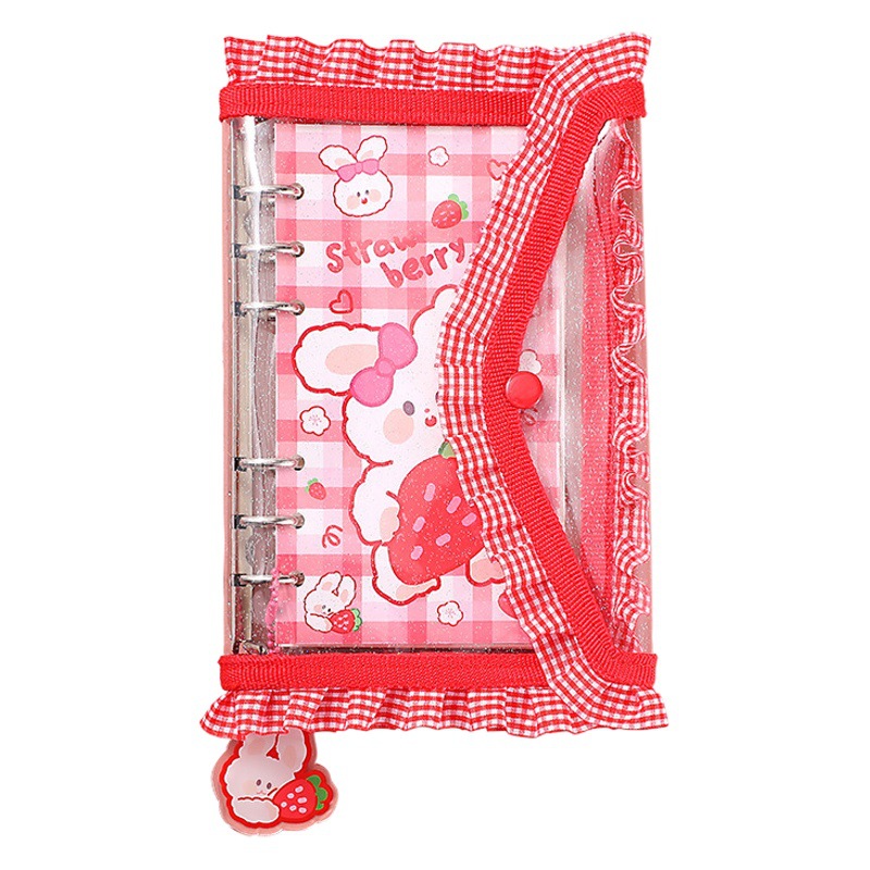 Transparent Lace Girl's Heart Cute Hand Ledger Girl's Horizontal Line Checkered Hand Ledger Loose-leaf Removable