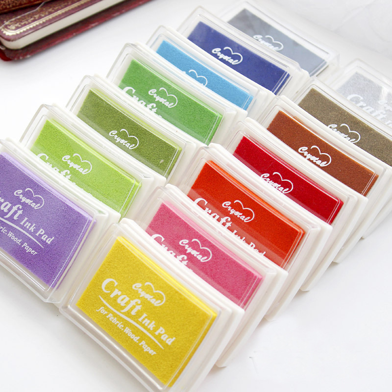 Korean Stationery Concave Waist Ink Pad DIY Seal Finger Painting Hand Account Colorful Cute Ink Pad Ink Pad 15 Colorfuls