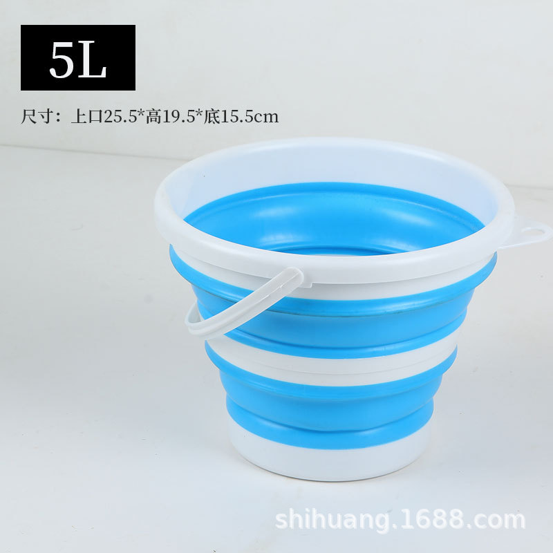Picture of Foldable Bucket Bucket Portable Travel Multifunctional Small Bucket Household Retractable Bucket Car Washing Bucket Bucket Art Storage