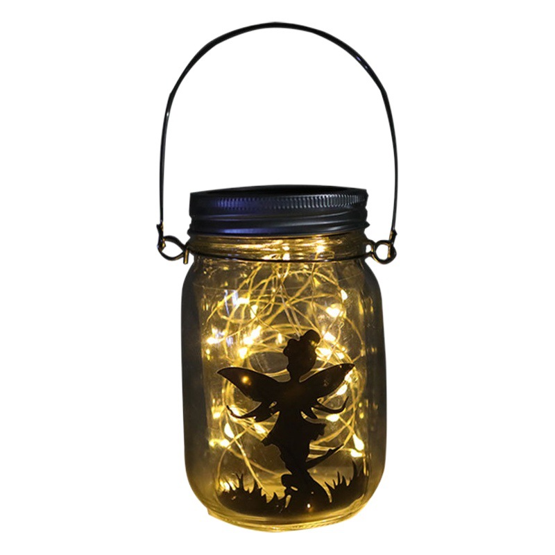 Amazon DIY frosted solar Mason bottle light Firefly waterproof light string fairy bottle light courtyard lighting