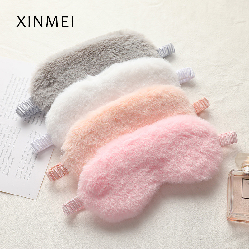 Picture of Rabbit Fur Blackout Sleep Eye Mask, Breathable, Skin-Friendly Plush Eye Mask, Autumn and Winter Ice Pack Style, Cute Home Eye Mask Wholesale