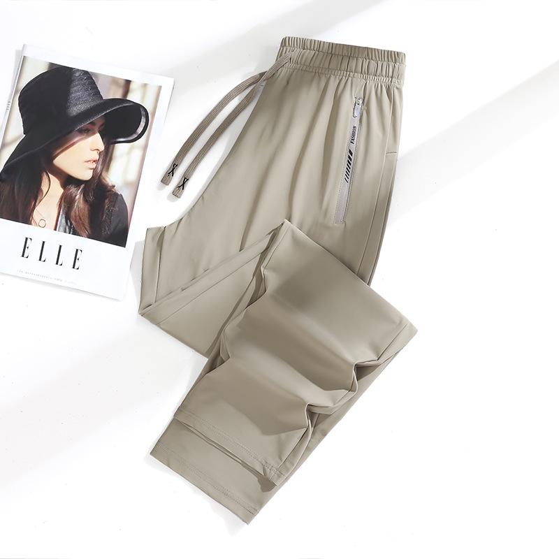 Picture of Summer New Ice Silk Pants Quick-drying Breathable Nylon Men's and Women's Elastic Soft Anti-wrinkle Cooling Couple Sunscreen Pants