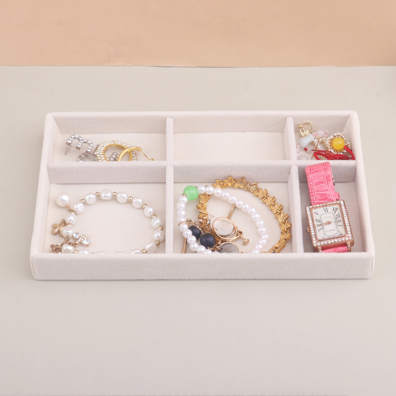 Picture of Cross-border in stock Flannel Jewelry Plate small size Beige Drawer Storage Jewelry Plate Home Display Storage Box