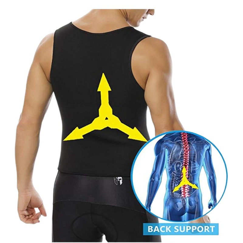 Amazon Cross-border Men's Sports Fitness Body Shaper Sweat-wicking Bundle Sweat Body Shaper Sauna Vest