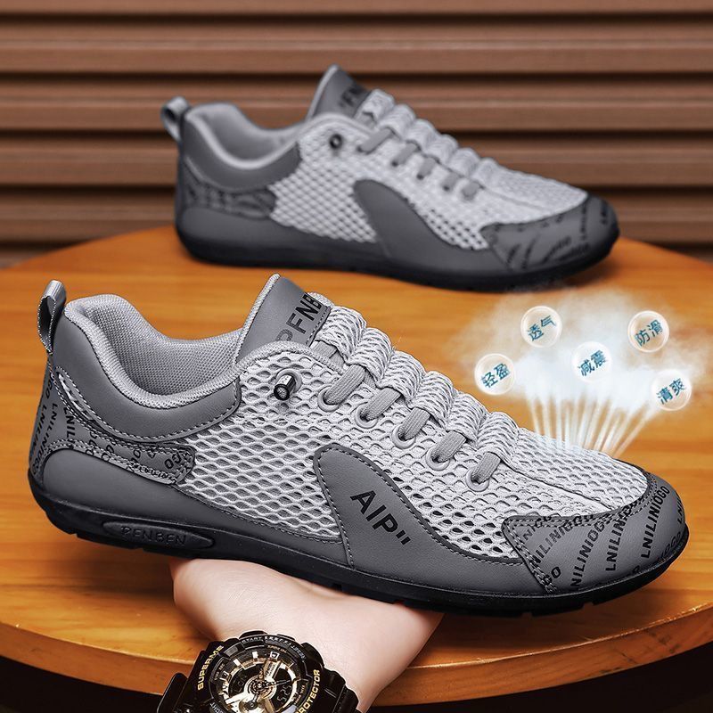 Forrest Men's Shoes, Summer Hollow-Out Breathable Mesh Soft Sole Work Slip-On Casual Sports Loafers