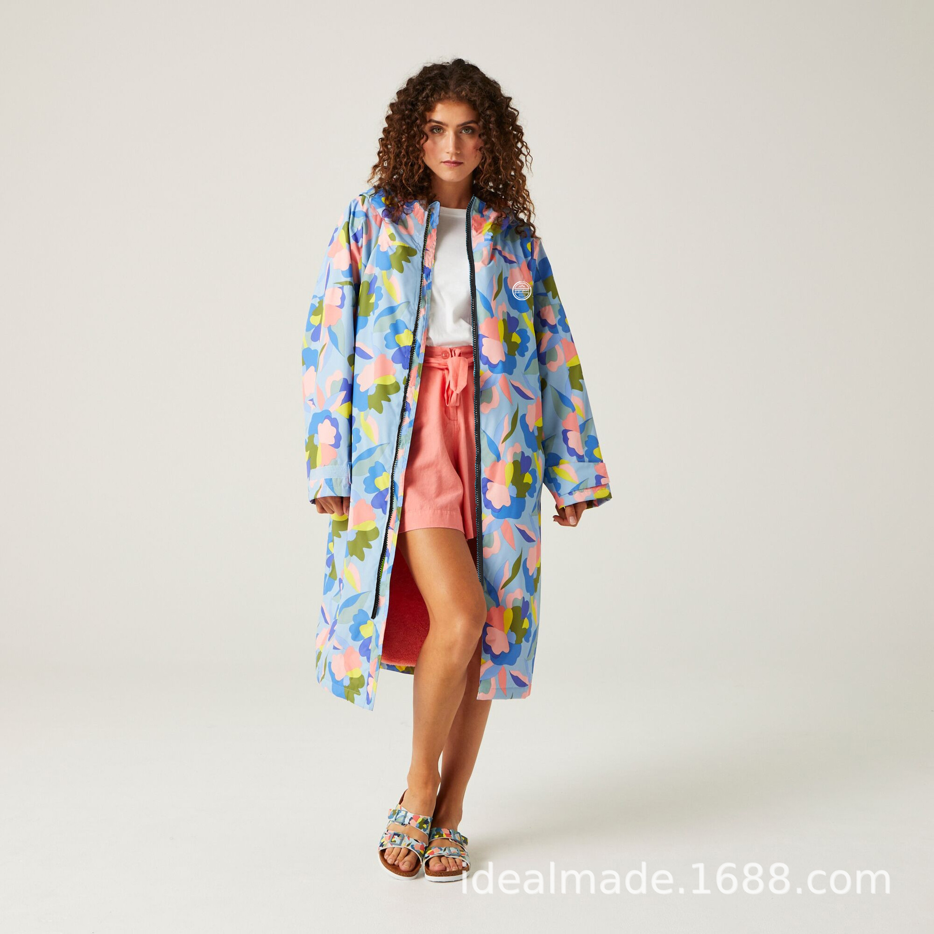 Picture of Waterproof Cardigan for Adults and Children, Thickened and Lengthened, Printed Swimming Coat, Hiking Outdoor Hooded Windproof and Warm Windbreaker